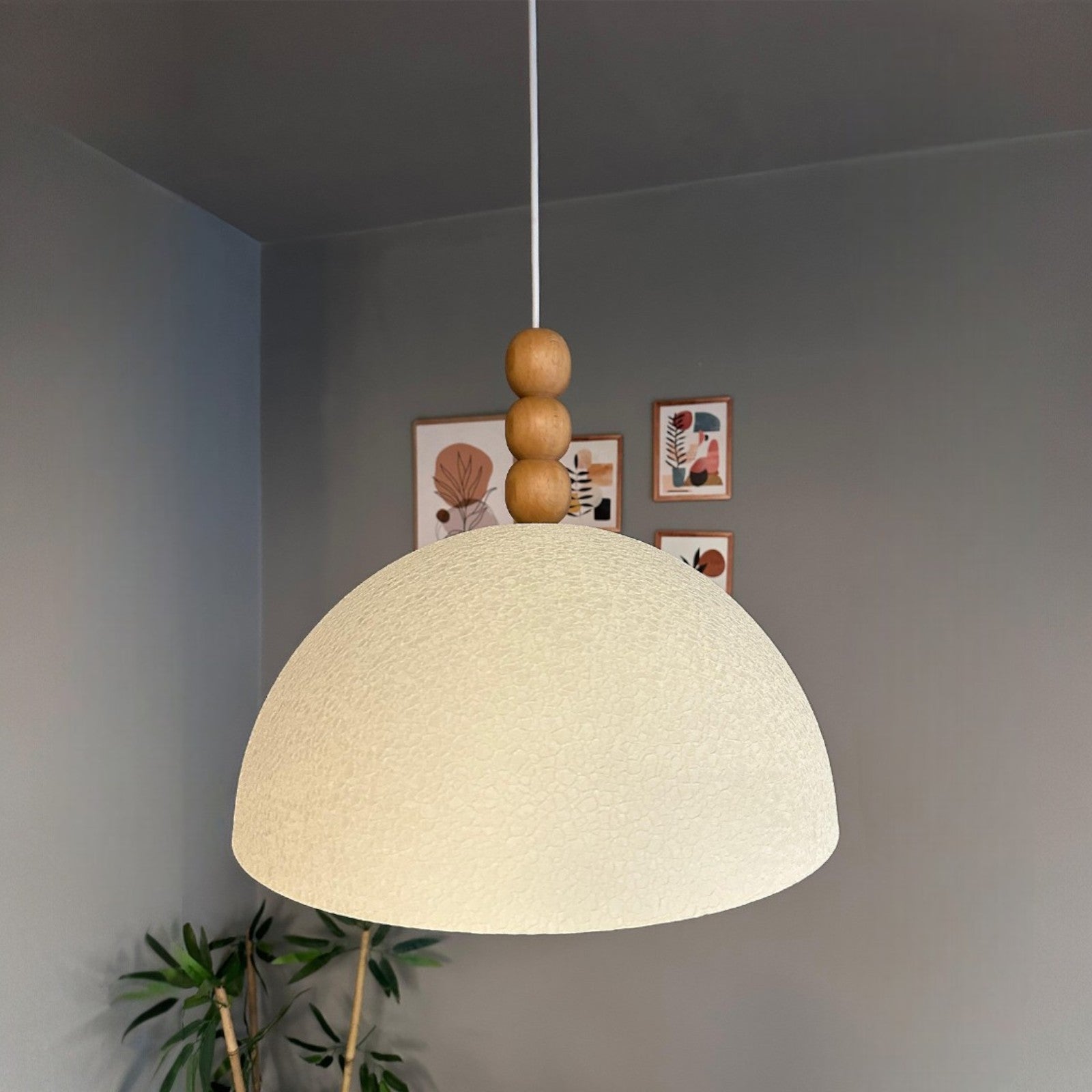 Linate Holz-Kopfteil-Kronleuchter mit Drei Perlen